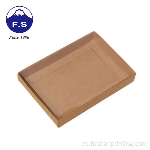 Cubierta transparente de PVC Tapa transparente Kraft Paper Box